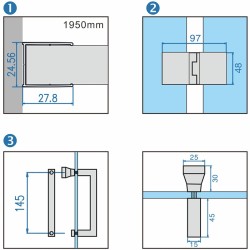 KABINA PRYSZNICOWA PROSTOKĄTNA ZES-KZ12A-GL-90X80 ZŁOTA 90x80 CM