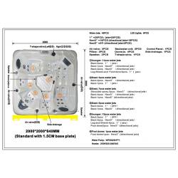 JACUZZI OGRODOWE WANNA SPA752 ODYYSEY OBUDOWA ANTRACYT 200x200 CM