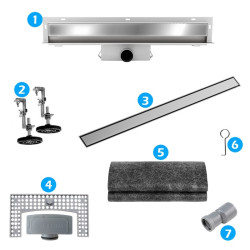 ODPŁYW LINIOWY ŚCIENNY 50 CM INOX NISKI SYFON WYSOKA PRZEPUSTOWOŚĆ DL09
