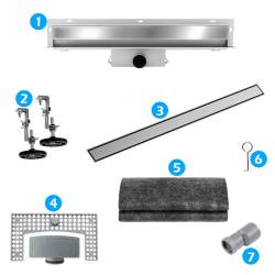 ODPŁYW LINIOWY ŚCIENNY 50 CM INOX NISKI SYFON WYSOKA PRZEPUSTOWOŚĆ DL09