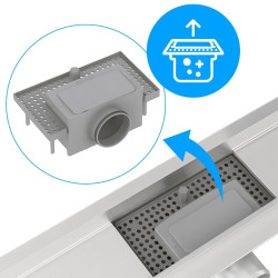 ODPŁYW LINIOWY ŚCIENNY 60 CM INOX NISKI SYFON WYSOKA PRZEPUSTOWOŚĆ DL09