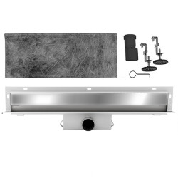ODPŁYW LINIOWY ŚCIENNY 60 CM INOX NISKI SYFON WYSOKA PRZEPUSTOWOŚĆ DL09