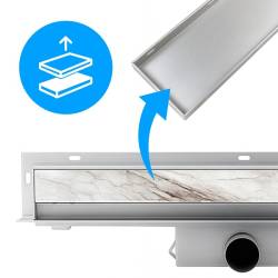 ODPŁYW LINIOWY ŚCIENNY 90 CM INOX NISKI SYFON WYSOKA PRZEPUSTOWOŚĆ DL09