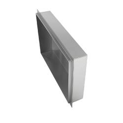 PÓŁKA ŁAZIENKOWA WNĘKOWA UNO BEZ KOŁNIERZA CHROM 45X30X10 CM