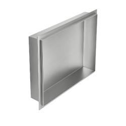 PÓŁKA ŁAZIENKOWA WNĘKOWA UNO BEZ KOŁNIERZA CHROM 45X30X10 CM