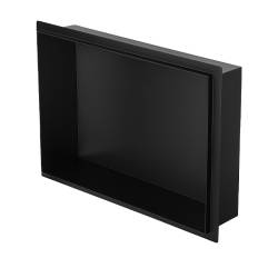 PÓŁKA ŁAZIENKOWA WNĘKOWA UNO BEZ KOŁNIERZA CZARNA 45X30X10 CM