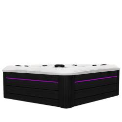 JACUZZI OGRODOWE WANNA SPA347 BIAŁA PERŁA OBUDOWA ANTRACYT 230x230 CM