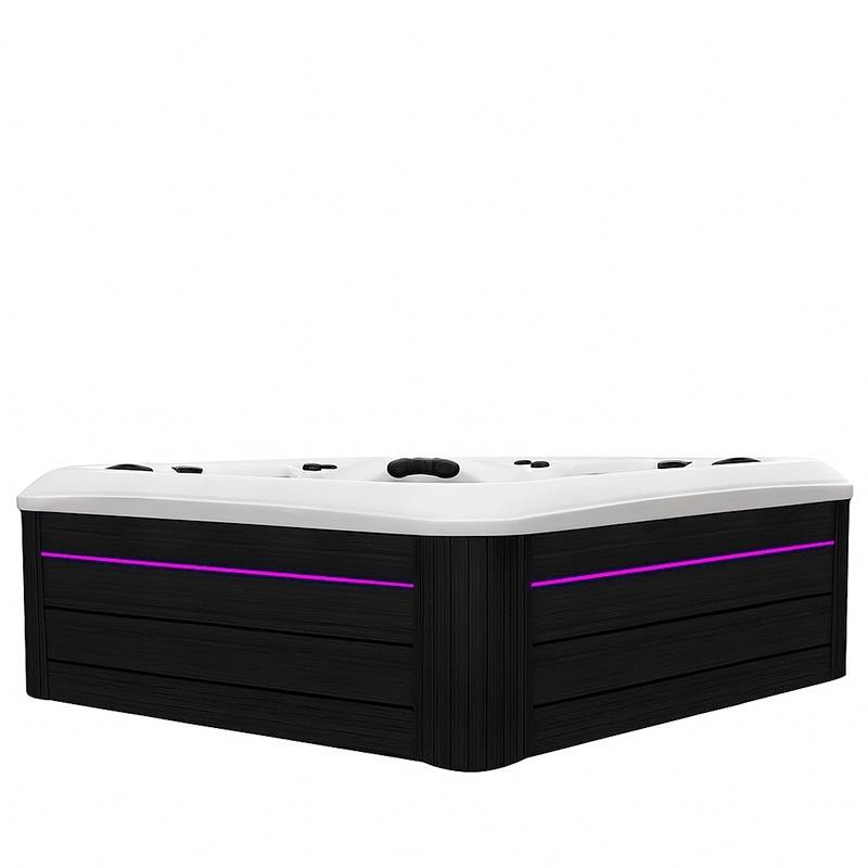 JACUZZI OGRODOWE WANNA SPA347 BIAŁA PERŁA OBUDOWA ANTRACYT 230x230 CM
