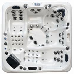 JACUZZI OGRODOWE WANNA SPA347 BIAŁA PERŁA OBUDOWA ANTRACYT 230x230 CM
