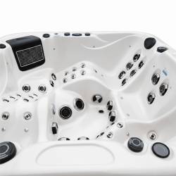 JACUZZI OGRODOWE WANNA SPA347 BIAŁA PERŁA OBUDOWA ANTRACYT 230x230 CM