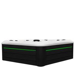 JACUZZI OGRODOWE WANNA SPA347 BIAŁA PERŁA OBUDOWA ANTRACYT 230x230 CM