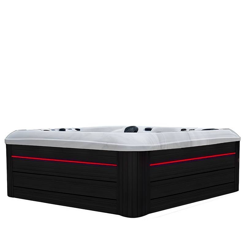 JACUZZI OGRODOWE WANNA SPA347 BIAŁY MARMUR OBUDOWA ANTRACYT 230x230 CM