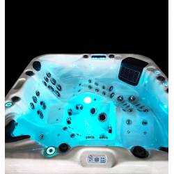 JACUZZI OGRODOWE WANNA SPA347 BIAŁY MARMUR OBUDOWA ANTRACYT 230x230 CM