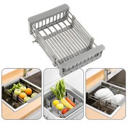 OCIEKACZ DO NACZYŃ TELESKOPOWY DO ZLEWU KUCHENNEGO ZLEWOZMYWAKA SZARY