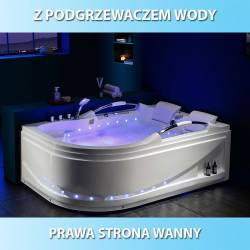 WANNA Z HYDROMASAŻEM VENEZIA 761 PRAWA BIAŁA 180x120 CM VENEZIA-761R