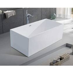 WANNA WOLNOSTOJĄCA PRZYŚCIENNA SANTA 507C BIAŁA PRZELEW CHROM 170x80 CM SANTA-507C-170X80