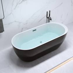 WANNA WOLNOSTOJĄCA PORTO 503B CZARNA PRZELEW CHROM 170x80 CM PORTO-503B-BL-170X80