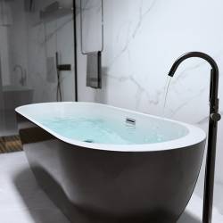 WANNA WOLNOSTOJĄCA PORTO 503B CZARNA PRZELEW CHROM 170x80 CM PORTO-503B-BL-170X80
