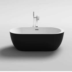 WANNA WOLNOSTOJĄCA PORTO 503B CZARNA PRZELEW CHROM 170x80 CM PORTO-503B-BL-170X80