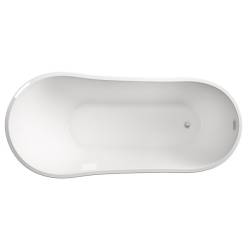 WANNA WOLNOSTOJĄCA ARIA 506D BIAŁA PRZELEW CHROM 170x80 CM ARIA-506D-170X80