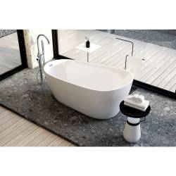 WANNA WOLNOSTOJĄCA ARIA 506D BIAŁA PRZELEW CHROM 170x80 CM ARIA-506D-170X80