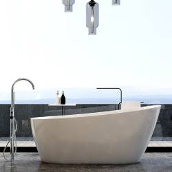 WANNA WOLNOSTOJĄCA ARIA 506D BIAŁA PRZELEW CHROM 170x80 CM ARIA-506D-170X80