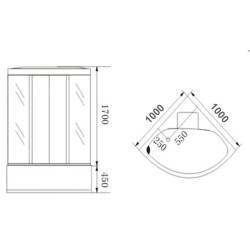 KABINA PRYSZNICOWA Z HYDROMASAŻEM WSH1306B MAT BIAŁA 100x100 CM WSH1306B-WH-100