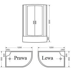 KABINA PRYSZNICOWA Z HYDROMASAŻEM VICTORIA 9912L LEWA 120x85 CM VICTORIA-9912L-120