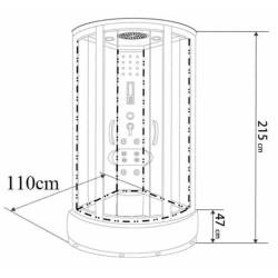 KABINA PRYSZNICOWA Z HYDROMASAŻEM I SAUNĄ WSH7127S 110x110 CM WSH7127S-110