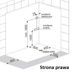 KABINA PRYSZNICOWA Z HYDROMASAŻEM I SAUNĄ WSH7106RWS PRAWA BIAŁA 120x80 CM WSH7106RWS-120X80