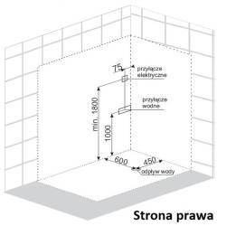 KABINA PRYSZNICOWA Z HYDROMASAŻEM I SAUNĄ WSH7106RS PRAWA 120x80 CM WSH7106RS-120X80