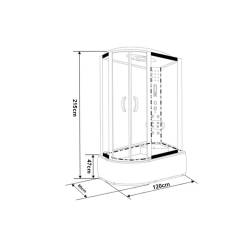 KABINA PRYSZNICOWA Z HYDROMASAŻEM I SAUNĄ WSH7106RS PRAWA 120x80 CM WSH7106RS-120X80