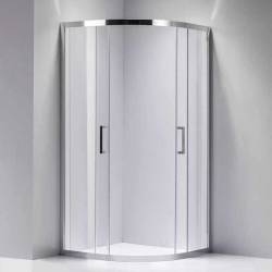KABINA PRYSZNICOWA PÓŁOKRĄGŁA Z BRODZIKIEM KZ101B/SXL01B CHROM/BIAŁY 90x90 KZ101B+SXL01B-WH