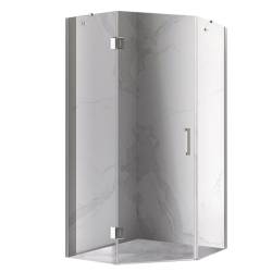 KABINA PRYSZNICOWA PIĘCIOKĄTNA KZ10A CHROM 80x80 CM KZ10A-80