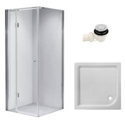 KABINA PRYSZNICOWA KWADRATOWA Z BRODZIKIEM KZ1390A/SXL02A CHROM/BIAŁY 80x80 KZ1390A+SXL02A-WH