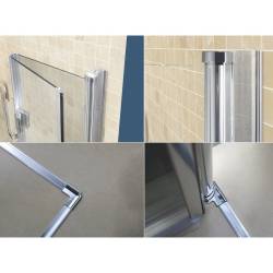 KABINA PRYSZNICOWA KWADRATOWA + BRODZIK KZ1290B/SXL02B CHROM/CZARNY 90x90 KZ1290B+SXL02B-BL