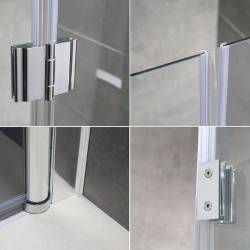 KABINA PRYSZNICOWA KWADRATOWA + BRODZIK KZ1290B/SXL02B CHROM/CZARNY 90x90 KZ1290B+SXL02B-BL