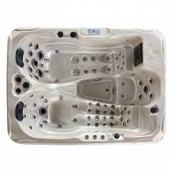 JACUZZI OGRODOWE WANNA SPA102 CAPPUCINO OBUDOWA ANTRACYT 210x160 CM
