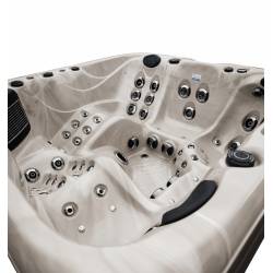 JACUZZI OGRODOWE WANNA SPA347 CAPPUCCINO OBUDOWA ANTRACYT 230x230 CM