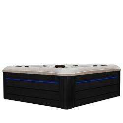 JACUZZI OGRODOWE WANNA SPA347 CAPPUCCINO OBUDOWA ANTRACYT 230x230 CM