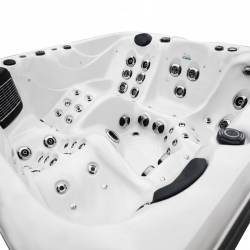 JACUZZI OGRODOWE WANNA SPA347 BIAŁA PERŁA OBUDOWA ANTRACYT 230x230 CM