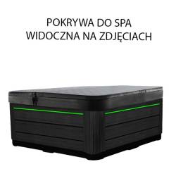 JACUZZI OGRODOWE WANNA SPA347 BIAŁA PERŁA OBUDOWA ANTRACYT 230x230 CM