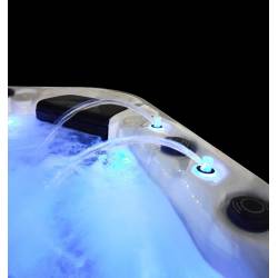 JACUZZI OGRODOWE WANNA SPA347 BIAŁA PERŁA OBUDOWA ANTRACYT 230x230 CM