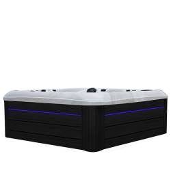 JACUZZI OGRODOWE WANNA SPA347 BIAŁY MARMUR OBUDOWA ANTRACYT 230x230 CM