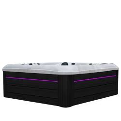 JACUZZI OGRODOWE WANNA SPA347 BIAŁY MARMUR OBUDOWA ANTRACYT 230x230 CM