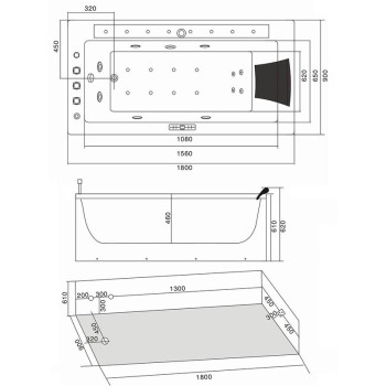 Wanna SPA z hydromasażem Madura 605H 180x90
