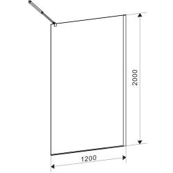 ŚCIANKA PRYSZNICOWA SH07F ZŁOTA 120 CM 8 MM SH07F-GL-120