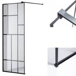 ŚCIANKA PRYSZNICOWA SH05G CZARNA 130 CM 8 MM SH05G-BL-130