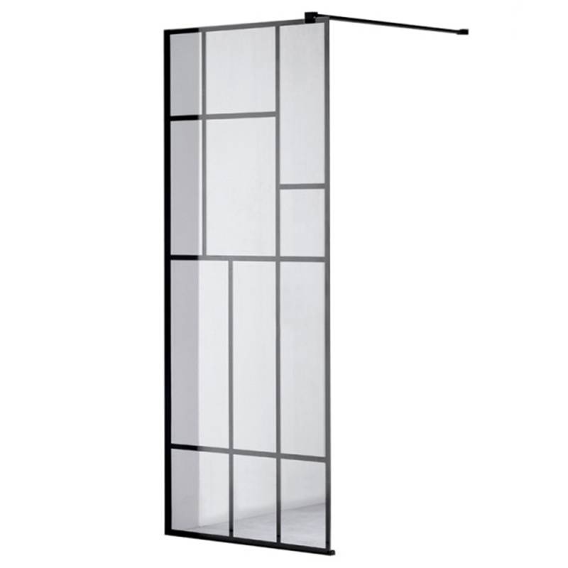 ŚCIANKA PRYSZNICOWA SH05F CZARNA 120 CM 8 MM SH05F-BL-120