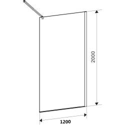 ŚCIANKA PRYSZNICOWA SH05F CZARNA 120 CM 8 MM SH05F-BL-120